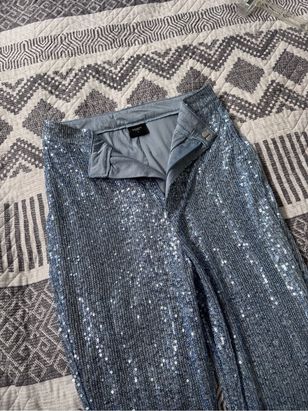 Blanc Clothing High Waisted Sequin Flares / Straight Leg Pants